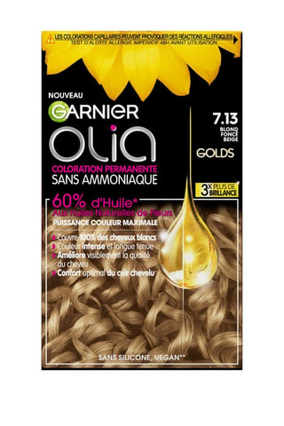 Coloration permanente Olia - 7.13 Blond beige foncé - Cheveux normaux