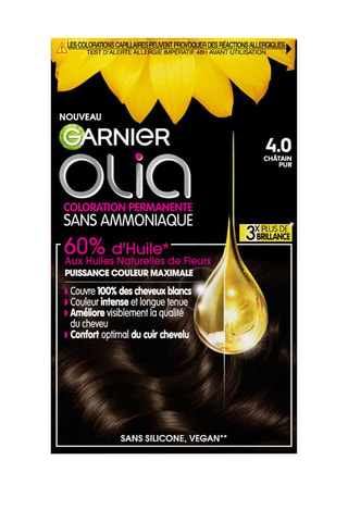 Coloration permanente Olia - 4.0 Châtain Pur - Cheveux normaux