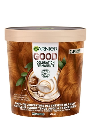 Coloration cheveux permanente Good - Cuivré épicé 7.43 - 1 ml