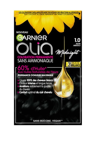 Coloration permanente Olia - 1.0 Noir Absolu - Cheveux normaux