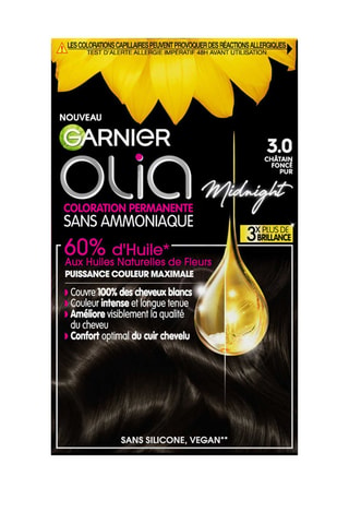 Coloration permanente Olia - N° 3.0 châtain foncé pur - 986 ml