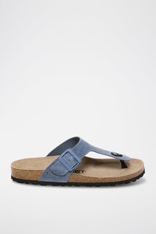 Leren Slippers - Blauw