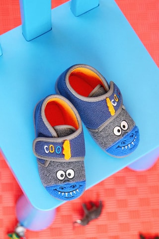 Chaussons Luna - Bleu et gris