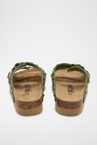 Leren Platform Muiltjes - Groen