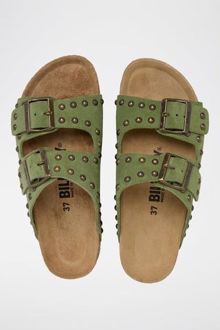 Leren Platform Muiltjes - Groen