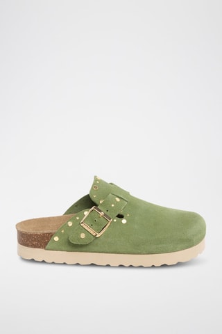 Leren Clogs - Groen