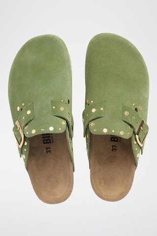 Leren Clogs - Groen
