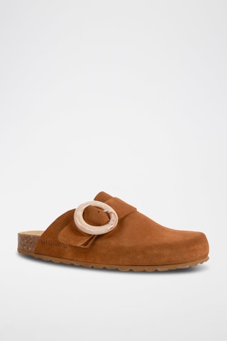 Leren Clogs Camel