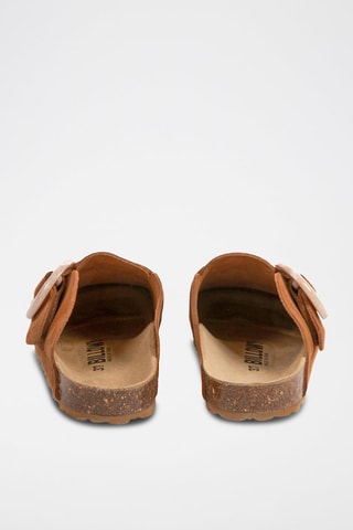Leren Clogs Camel