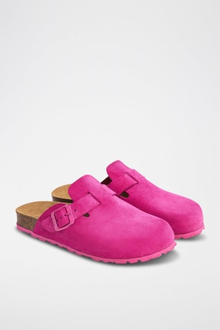 Nubuck Clogs Rosso Fuchsia