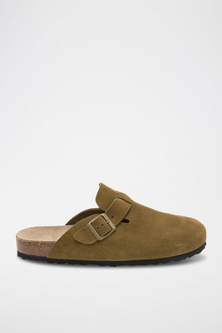 Leren Clogs - Kaki
