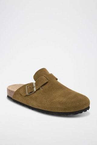 Leren Clogs - Kaki