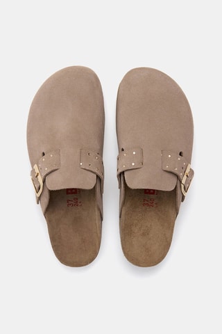 Leren Platform Clogs - Bruin