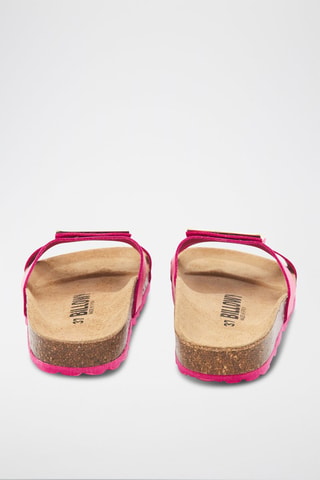 Mules en cuir - Fuchsia