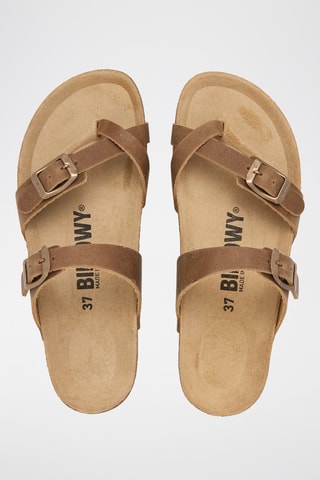 Leren Platform Muiltjes - Bruin