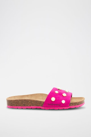 Muiltjes van nubuck - Fuchsia