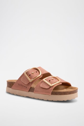 Nubuck Platform Sandalen Roze