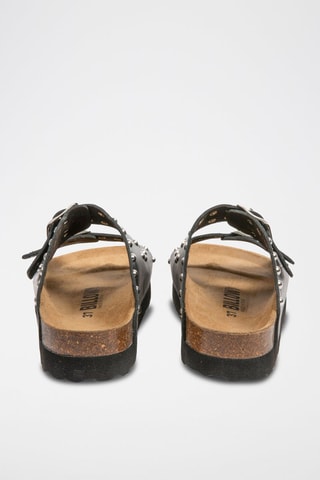 Leren Platform Sandalen Zwart