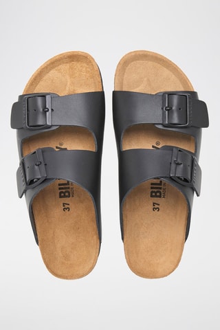 Leren Platform Sandalen - Zwart