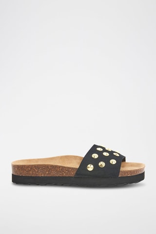 Nubuck Platform Sandalen - Zwart