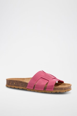 Mules en nubuck - Fuchsia
