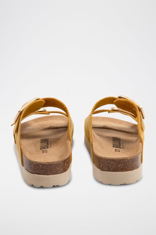 Nubuck Platform Sandalen Mosterdgeel