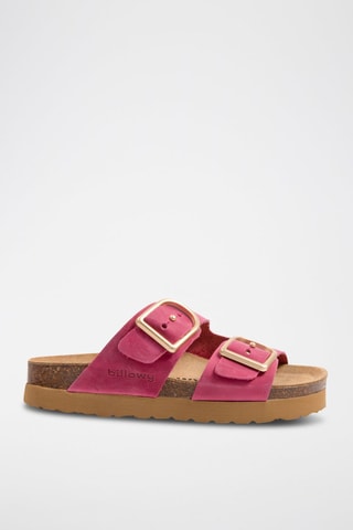 Nubuck Platform Sandalen Fuchsia