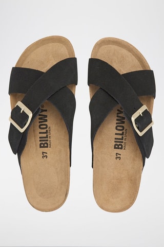 Nubuck Platform Sandalen - Zwart