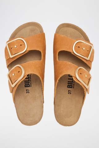 Leren Platform Sandalen - Oranje