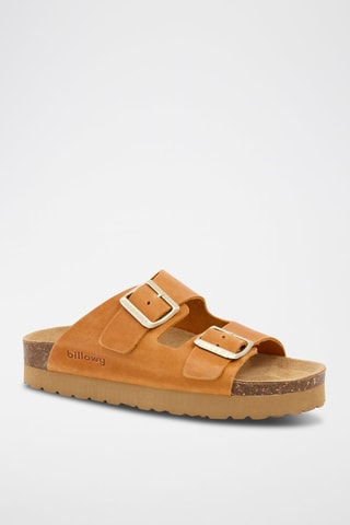 Leren Platform Sandalen - Oranje
