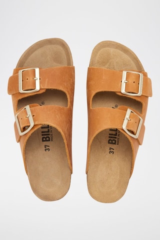 Leren Platform Sandalen - Oranje