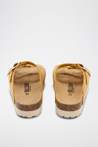 Leren Platform Sandalen - Geel