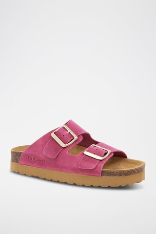 Leren Platform Sandalen - Fuchsia