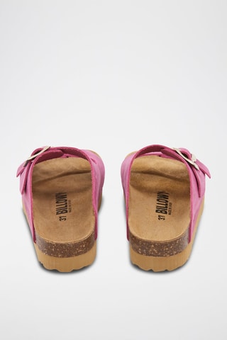 Leren Platform Sandalen - Fuchsia
