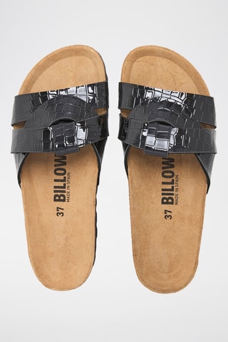 Gelakte Slippers - Zwart