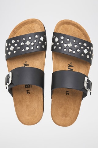 Leren Platform Sandalen - Zwart