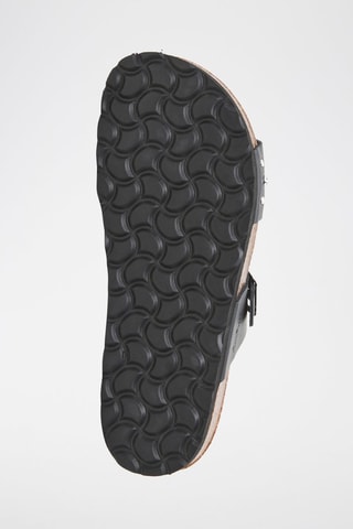 Leren Platform Sandalen - Zwart