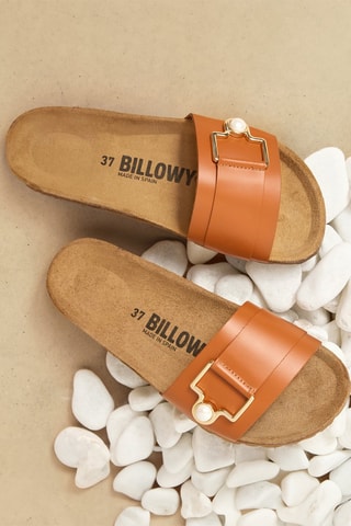 Leren Slippers - Camel