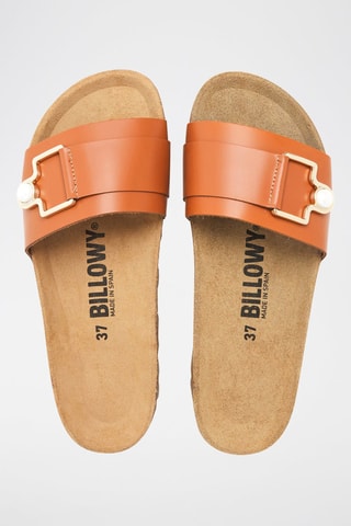 Leren Slippers - Camel