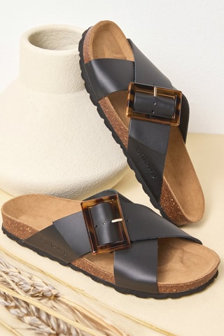 Leren Slippers - Zwart