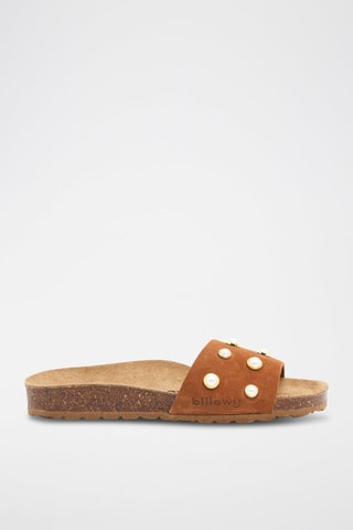 Muiltjes van nubuck - Camel