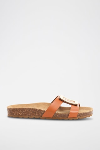 Leren Slippers - Camel