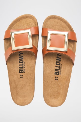 Leren Slippers - Camel