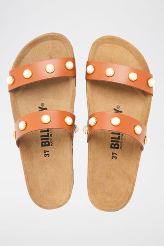 Leren Slippers - Camel