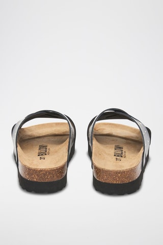 Leren Platform Sandalen - Zwart
