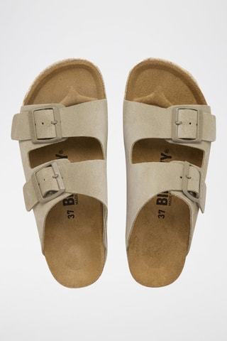 Nubuck Platform Sandalen - Kaki