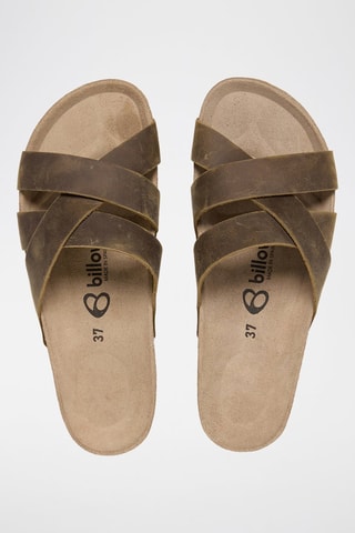 Mules en cuir - Kaki