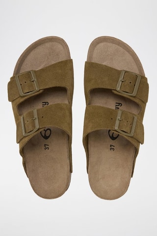 Mules en cuir - Kaki