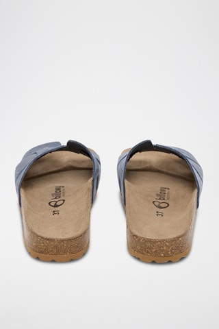 Mules en cuir - Bleu