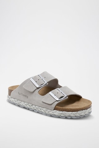 Nubuck Platform Muiltjes - Grijs